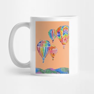 Air Balloon Watercolor Painting on Apricot Orange Balloons Mug